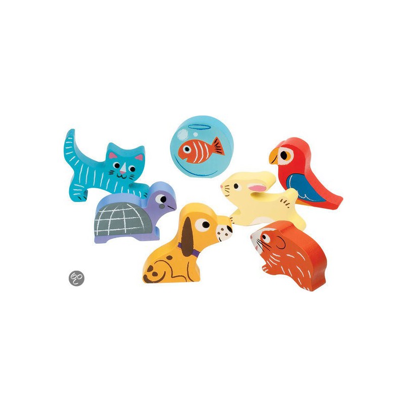 Toerist bijvoeglijk naamwoord geleidelijk Houten puzzel met dieren - Janod speelgoed