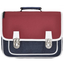 Petit cartable Jeans bleu/bordeaux