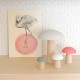 Houten Paddestoelen Roze/Grijs