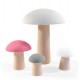 Houten Paddestoelen Roze/Grijs