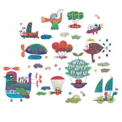 Djeco raamstickers "Skytraffic"