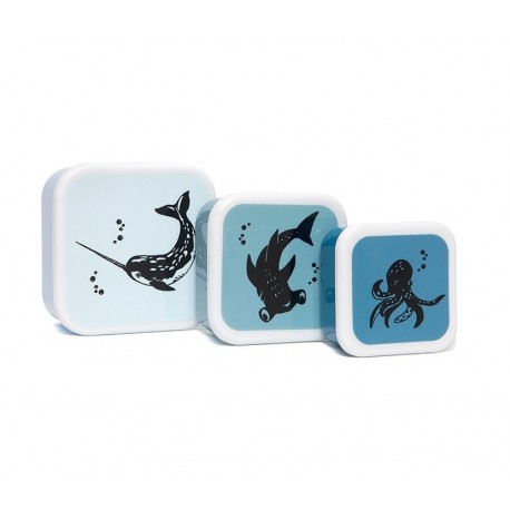 Set van 3 snackdoosjes - Zeedieren