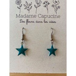 Boucles d'oreilles étoile bleue Madame Capucine