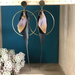 Boucles d'oreilles Folly.d (lilas)