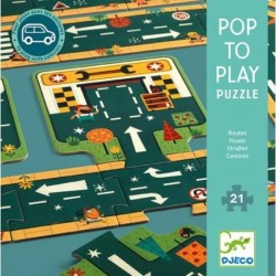 Puzzle pop to play routes Djeco (21 pcs)