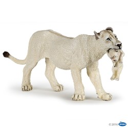 Figurine Lionne blanche avec lionceau PAPO