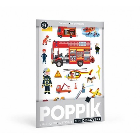 Mini poster Pompiers + 22 stickers