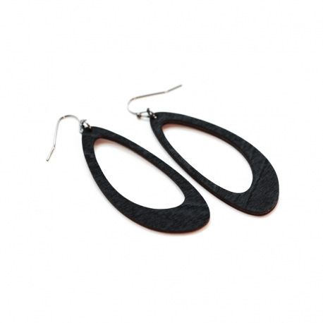 Boucles d'oreilles Monarq M noir Restore