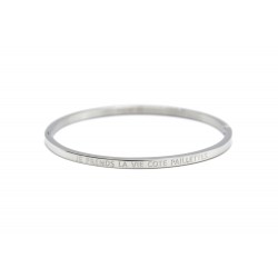 Armband zilver "Je prends la vie côté paillettes"