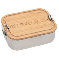 Inox brooddoos met bamboe deksel Garden Explorer