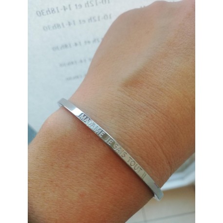 Armband zilver "Madame je sais tout"