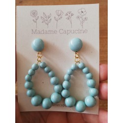 Boucle d'oreilles vintage menthe Madame Capucine