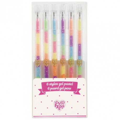 6 stylos gel pastel Djeco