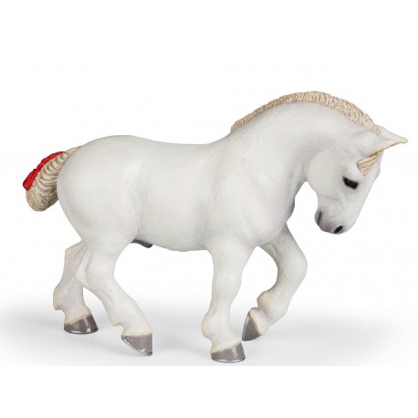 Figurine Percheron blanc PAPO