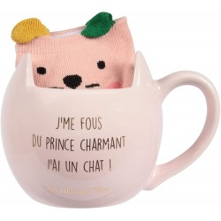 Mug + chaussettes "j'me fous du prince charmant..."