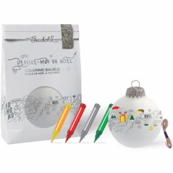 Crée ta boule de Noël - Kit DIY à colorier