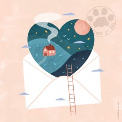 Carte simple coeur + enveloppe