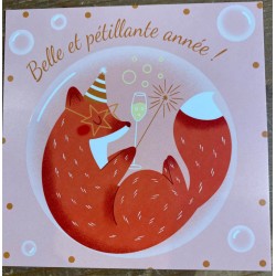 Carte simple Année pétillante + enveloppe