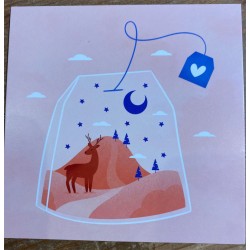 Carte simple cerf + enveloppe