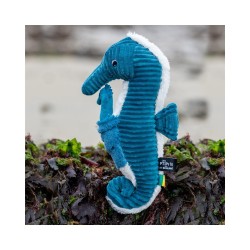 Knuffel Ptipotos zeepaardje moeder/baby blauw