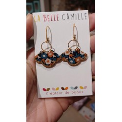 Boucles d'oreilles Lison fleurs bleues La Belle Camille