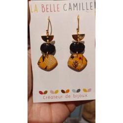 Boucles d'oreilles Selma Végétal jaune La Belle Camille
