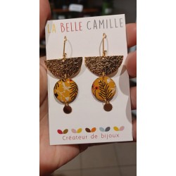 Boucles d'oreilles Pia Végétal jaune La Belle Camille