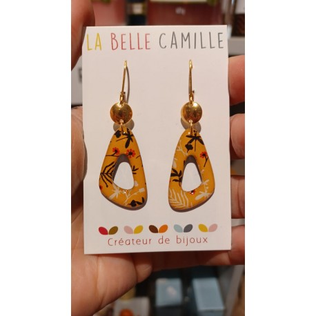 Boucles d'oreilles Leone Vegetal jaune La Belle Camille