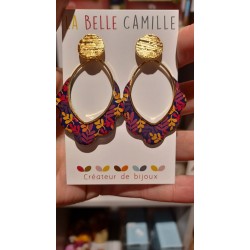 Boucles d'oreilles Joséphine Feuillage violet La Belle Camille