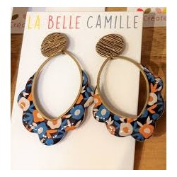 Boucles d'oreilles Joséphine fleurs bleues La Belle Camille