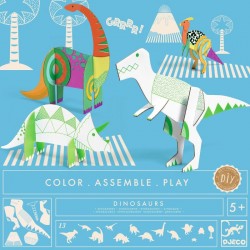 Color, Assemble, Play DIY Dinosaurussen