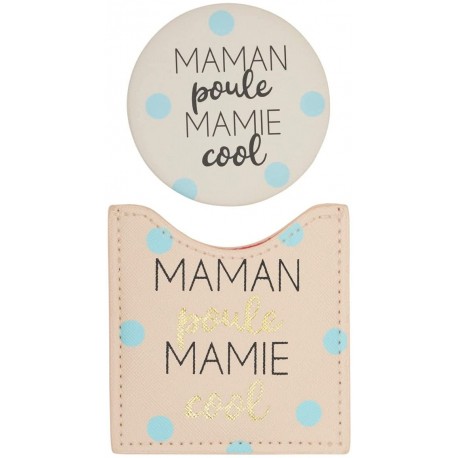 Miroir de poche "Maman poule, Mamie cool"