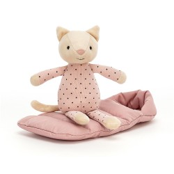 Chat dans sac de couchage Jellycat