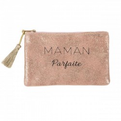 Zakje "Maman parfaite" glitter roze