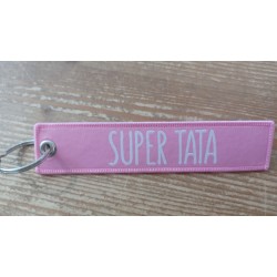 Porte-clé tissé "Super Tata"