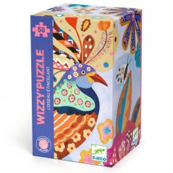 Wizzy puzzel Djeco - Glittervogel (50 stuks)