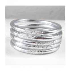 Boeddhistische armband zilver dik