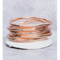 Boeddhistische armband roze goud dik