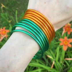Boeddhistische armband oranje dun