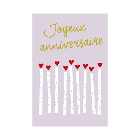 Carte double "joyeux anniversaire" (+ enveloppe)