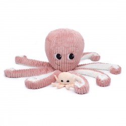 Knuffel Ptipotos octopus moeder/vader/baby roze