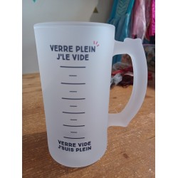 Chope de bière "Verre plein, j'le vide..."