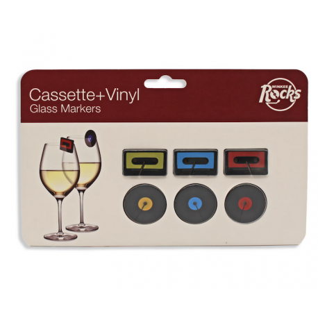 Markers voor glazen "Vinyls & cassetten"