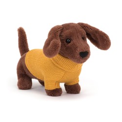 Worst hond geel sweater Jellycat