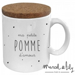 Mug avec son couvercle "Ma petite pomme d'amour"