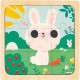 Houten puzzel witte konijn (9 stuks)
