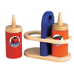 Houten Ketchup en curryset