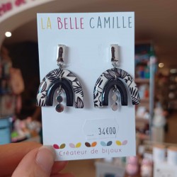 Boucles d'oreilles Maddie Black ink La belle Camille (argent)