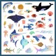 160 metallic Stickers Oceaan