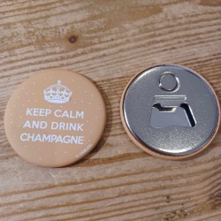 Magnetische flesopener "Keep calm and drink champagne"